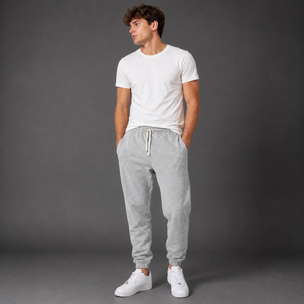 PacSun Jogger Sweatpants Heather Gray Drawstring Ribbed Cuff Men's Small